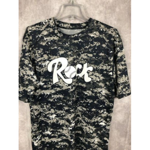 Badger Sports Men’s Sz Large Black Camo Print with Graphic Print Shirt - Picture 4 of 8